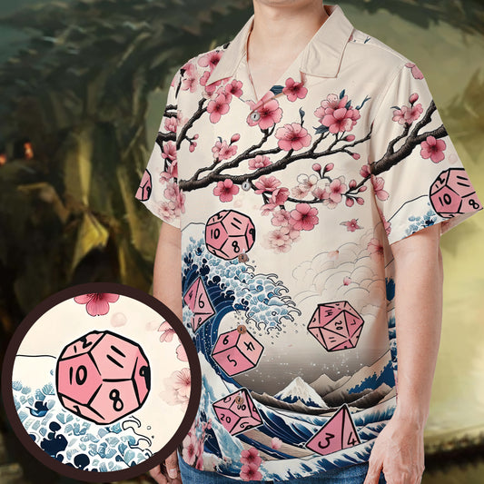 Pink Flower Dice Hawaiian Shirt