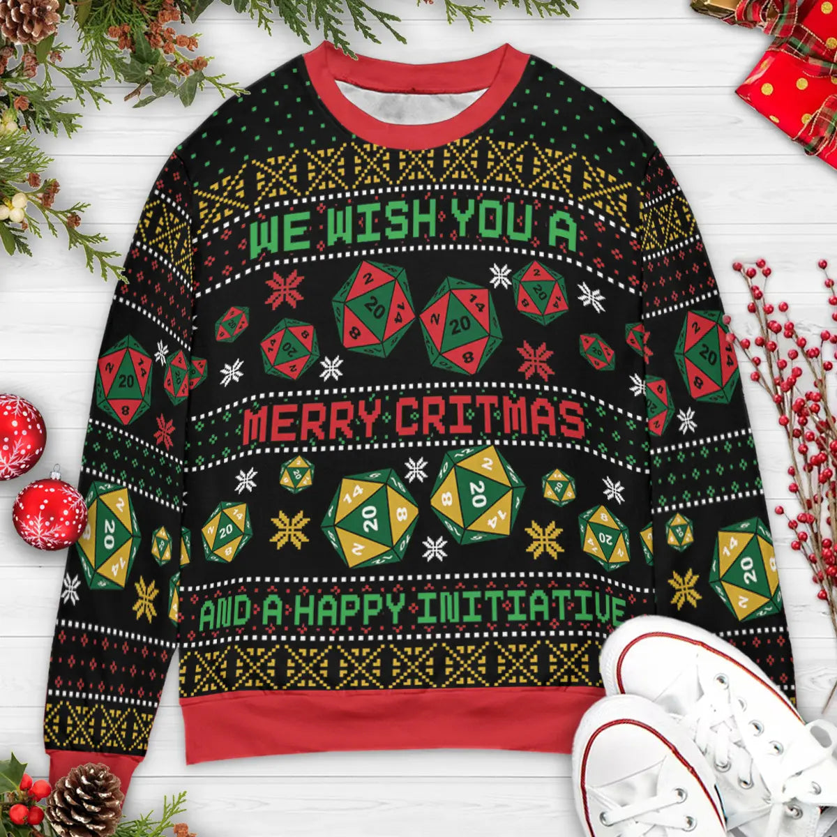 Merry Critmas and A Happy Initiative Ugly Christmas Sweatshirt