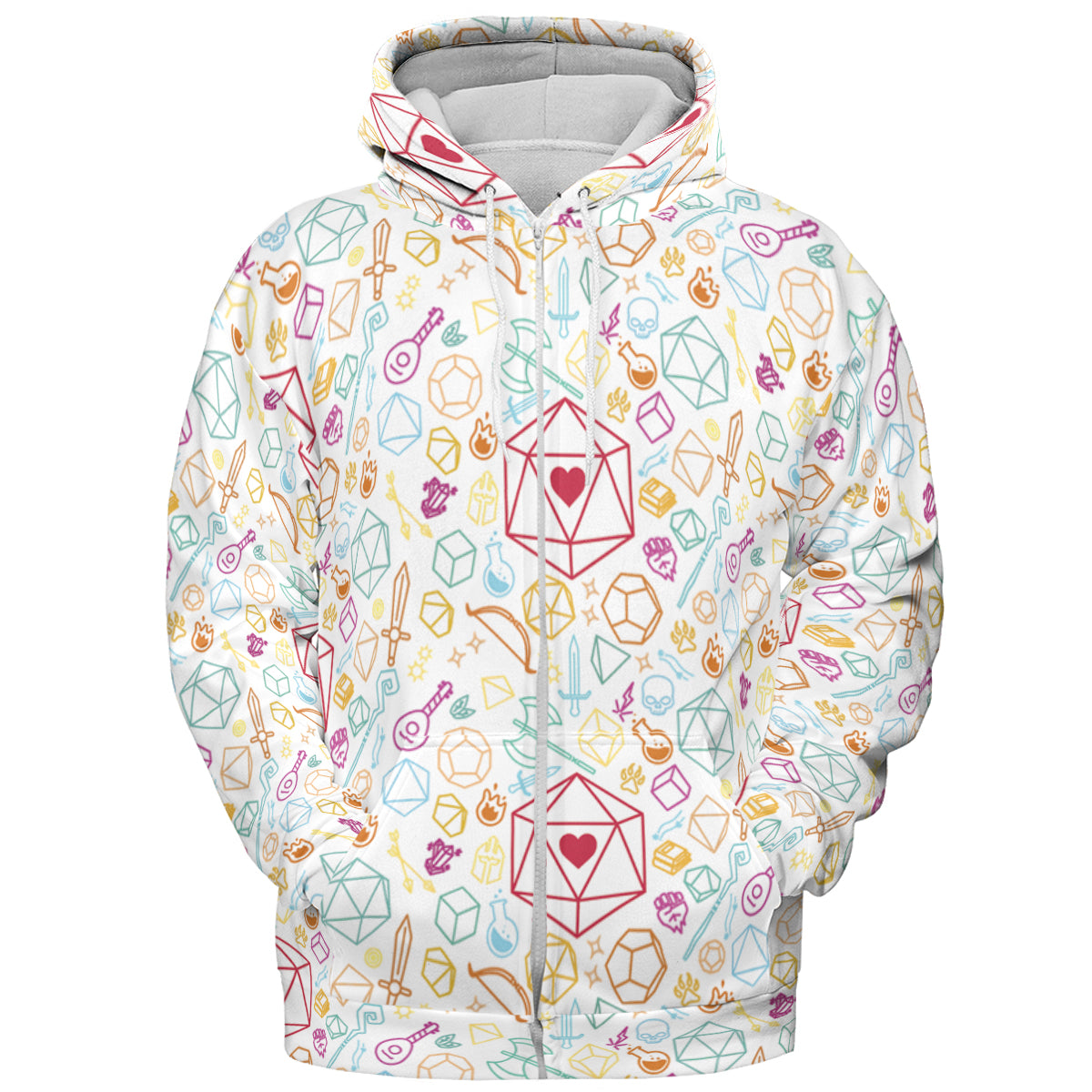 Dice Heart RPG All-over Print Hoodie