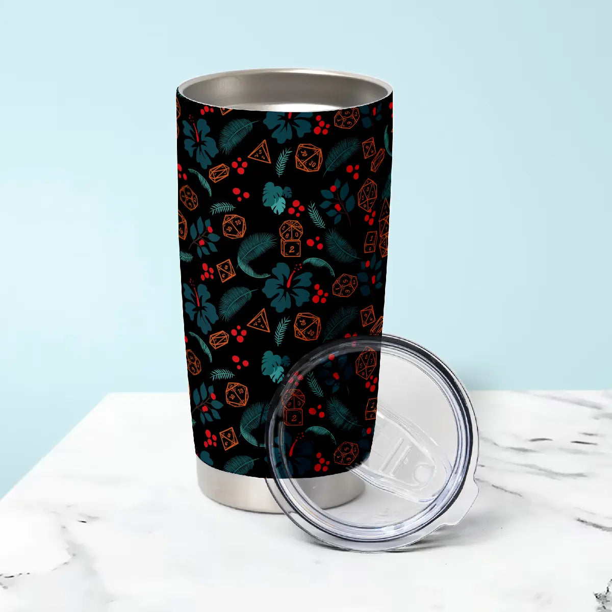 Floral Dice Tumbler