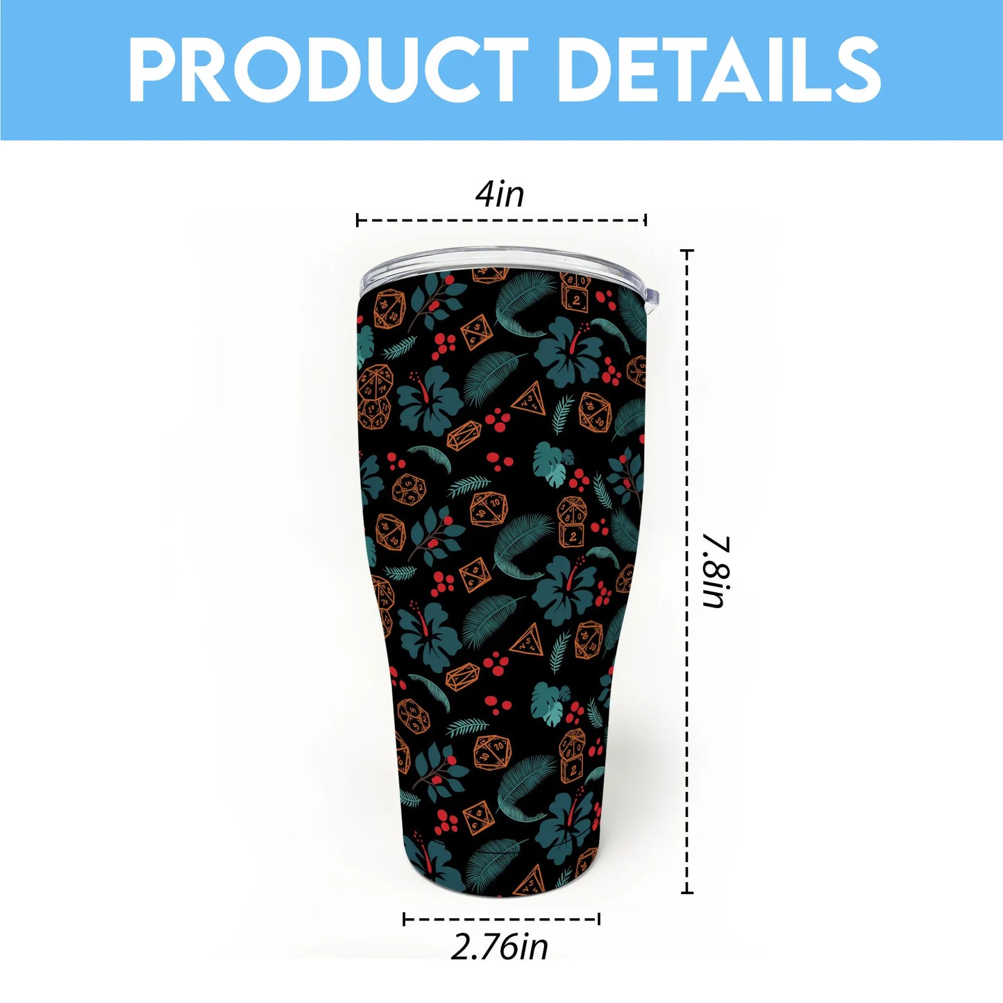 Floral Dice Tumbler