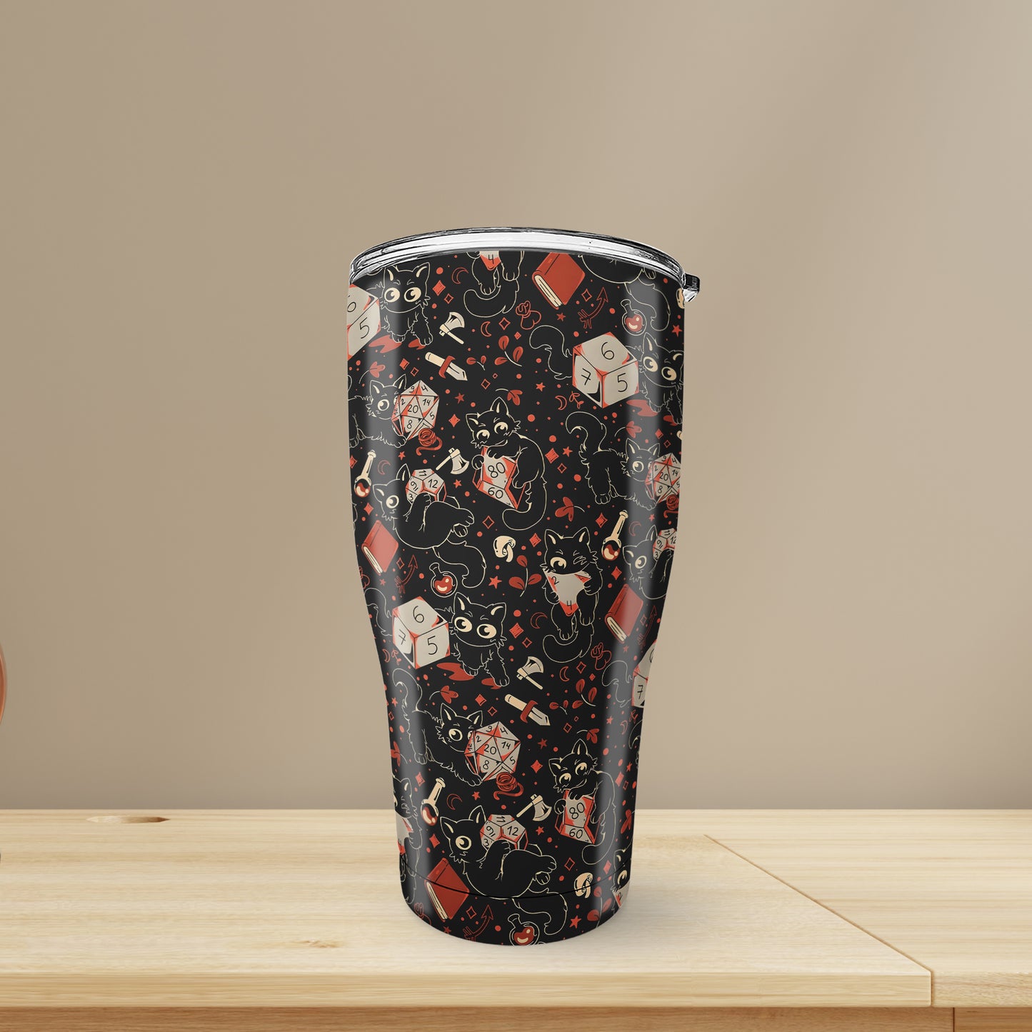 Cat Holding Dice Tumbler