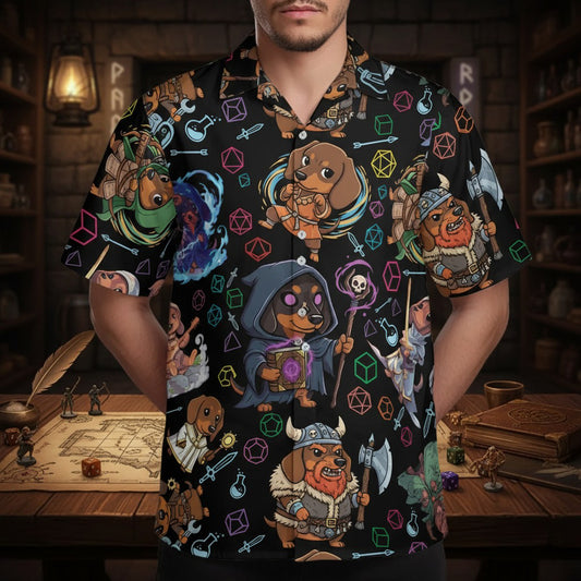 Cute Fantasy Dachshund Button Down Shirt