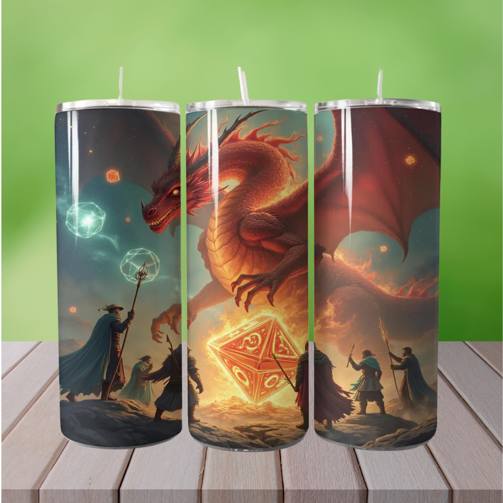 Epic Dragon And Dice Skinny Tumbler