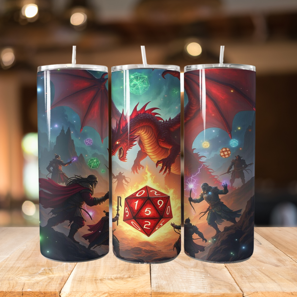 Epic Dragon And Dice Skinny Tumbler