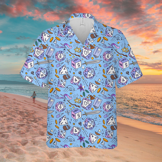 DnD Blue Dices Hawaiian Shirt
