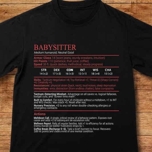 Baby Sitter Stats Block Classic Unisex T-Shirt