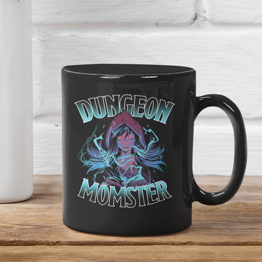 Dungeon Momster Black Ceramic Mug