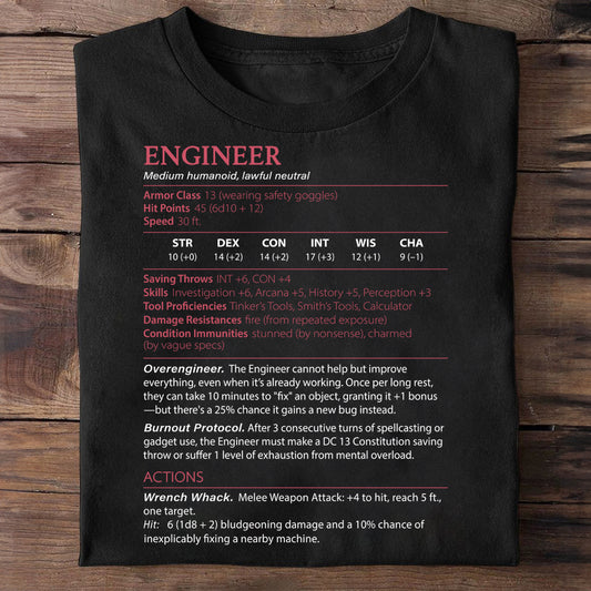 Engineer Stats Classic Unisex T-Shirt