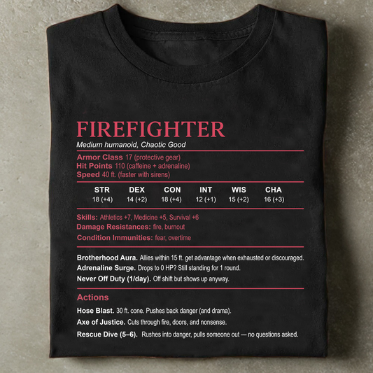 Firefighter Stats Classic Unisex T-Shirt