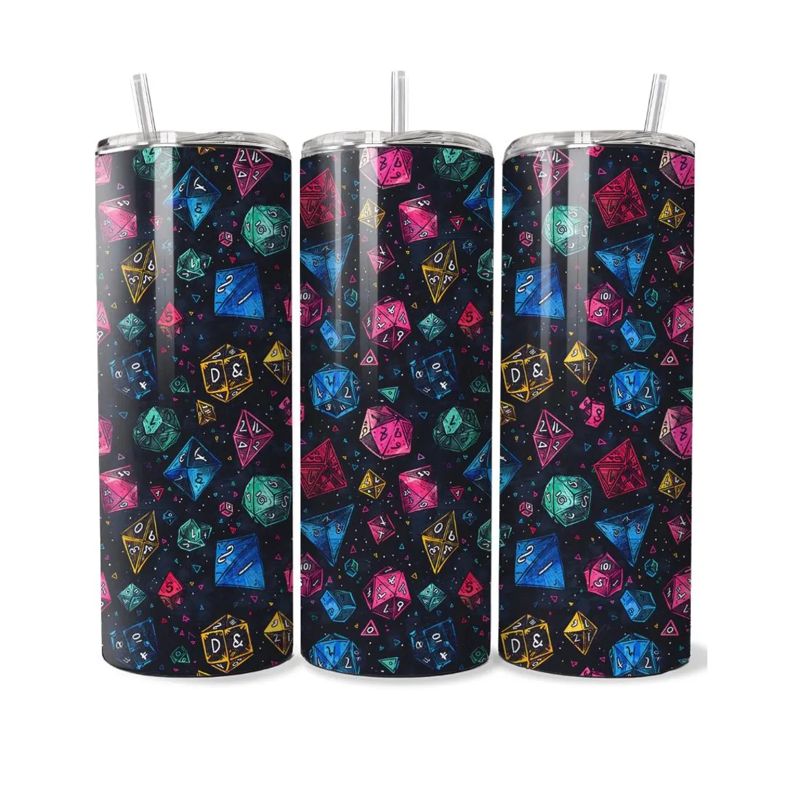 DnD D20 Dices Skinny Tumbler