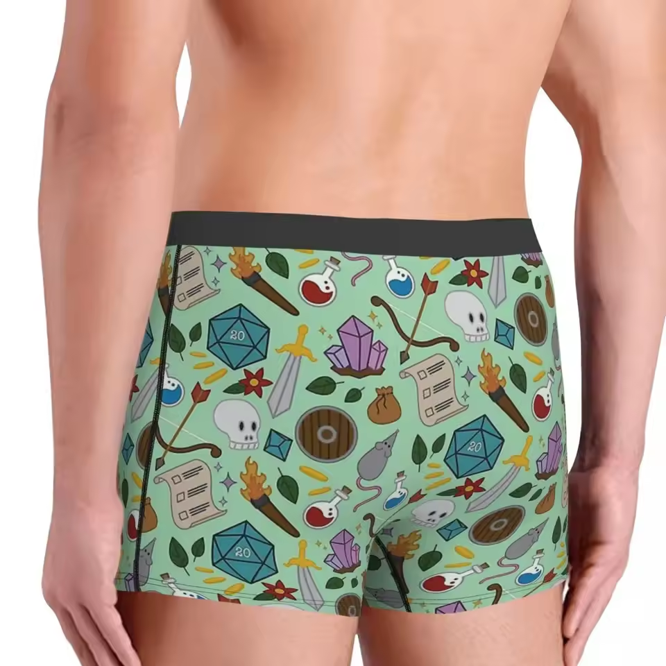 DnD RPG Pattern Underwear Men's Boxer Briefs
