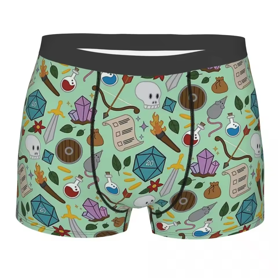 DnD RPG Pattern Underwear Men's Boxer Briefs