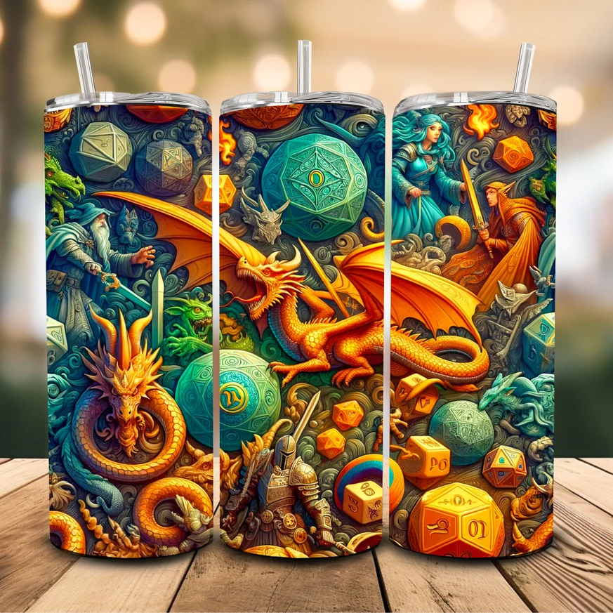 Dragons World Skinny Tumbler
