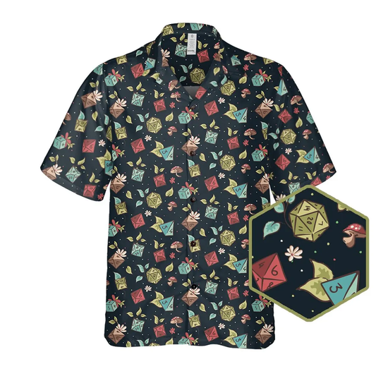 Floral Dice Dark Hawaiian Shirt