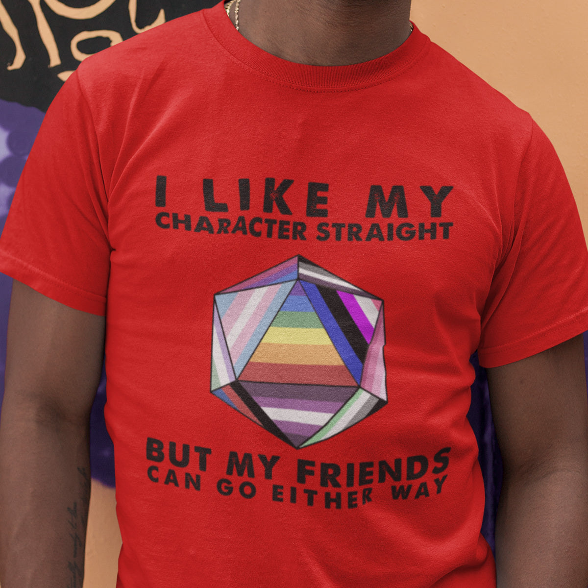 My Character Straight But Friends Can Go Either Way T-Shirt