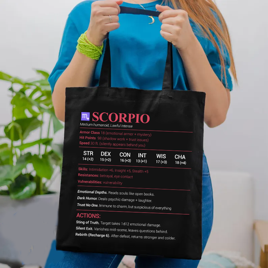 Scorpio Stats Tote Bag